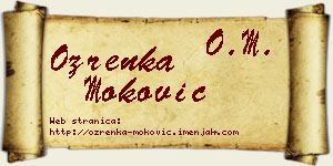 Ozrenka Moković vizit kartica